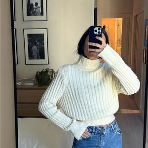 Eaves Cozy Cream Turtleneck Sweater